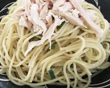 鍋、包丁不要！サッパリ☆梅鶏ねぎ和パスタ作り方5写真