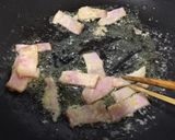 あおさとベーコンのクリームパスタ♪作り方2写真