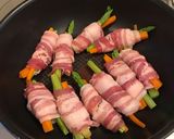 豚ばら肉で甘辛肉巻き✧作り方5写真
