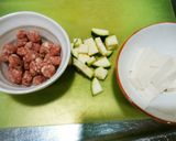 犬ご飯　麻婆豆腐風あんかけご飯作り方1写真
