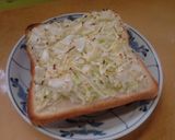 千切りキャベツ山盛りお好み焼き風トースト作り方5写真