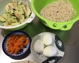 松茸風味の茄子のそうめんチャンプルー。作り方1写真