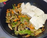 夏野菜とツナ缶の炒り豆腐作り方3写真