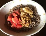 納豆・トマト・油揚げの三色蕎麦作り方3写真