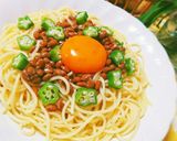 簡単♪ネバネバ♪おくら納豆パスタ作り方3写真