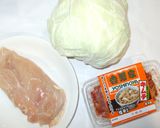 簡単キムチ炒め♪鶏むね肉とキャベツ作り方1写真