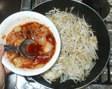 鶏むね肉の白菜キムチ炒め♪簡単にらモヤシ作り方8写真