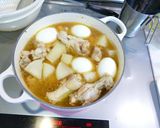 手羽元の煮物。ニンニク風味作り方5写真