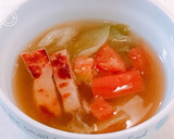 厚切りベーコンとレタトマの中華スープ！作り方5写真