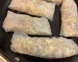豚挽とキャベツのライスペーパー包み焼き作り方5写真