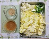 今日の夕飯簡単キャベツ豚バラ肉味噌炒主菜作り方1写真