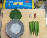 オクラとしらすのパスタ作り方1写真