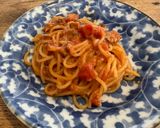 味噌サバとトマトのチーズパスタ作り方4写真