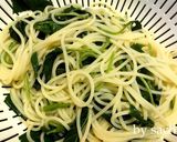 トマトとモロヘイヤの冷製パスタ作り方4写真