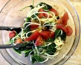 トマトとモロヘイヤの冷製パスタ作り方6写真