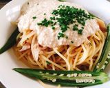 豆腐ソースとオクラの和風冷製パスタ作り方8写真