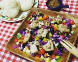 チキンのせチョップドサラダとオニドレ♪作り方5写真