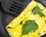 大葉と粒マスタード入り卵焼き作り方3写真