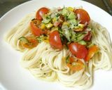 冷製パスタ風そうめん《バジルトマト》作り方6写真