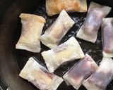 餃子の皮で！小豆とバナナの揚げ春巻き作り方5写真
