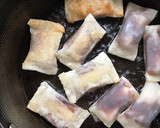 餃子の皮で！小豆とバナナの揚げ春巻き作り方5写真