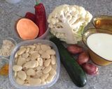 カリフラワーと豆のミルクカレースープ作り方1写真