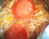 簡単！まるごとトマトのどんぶらこ♪スープ作り方4写真
