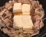 甘辛ニンニク効いた、豚バラ舞茸の肉豆腐!作り方10写真