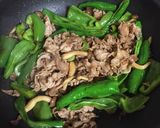 豚肉とピーマン、満願寺唐辛子のきんぴら作り方3写真