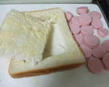 ☆お魚ソーセージで☆卵焼きトースト☆作り方1写真