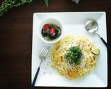 癖になる♪爽やかレモンしらすオイルパスタ作り方5写真