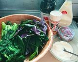 わさび菜とハンダマのマヨ合え作り方1写真