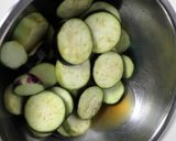 揚げ茄子と焼きパプリカのスパイシーな冷菜作り方2写真