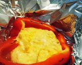 夫の作る妊婦レシピ～卵パプリカ包焼き作り方6写真