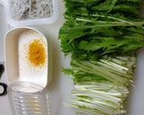 カラスミ香る♪シラス＆水菜のパスタ作り方1写真