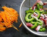 簡単！ゴーヤ茄子たこのにんにく醤油炒め作り方2写真