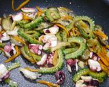 簡単！ゴーヤ茄子たこのにんにく醤油炒め作り方4写真