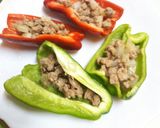 お弁当にも☆ピーマンの肉詰めグラタン作り方5写真