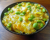 たまご丼・・枝豆たくさんのたまご丼作り方6写真