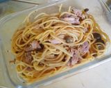 レンジで簡単！ツナとキノコとナポリタン♪作り方3写真