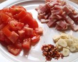 タベルナ風ベーコンとトマトのピリ辛パスタ作り方1写真