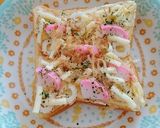 ちくわと蒲鉾でお好み焼き風♪トースト！作り方2写真