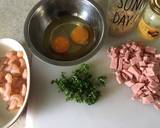 残り飯で☆海老とスパムのオムピラフ作り方1写真