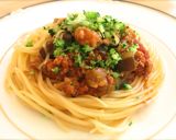 茄子と鶏胸肉のミートソーススパゲティー作り方9写真