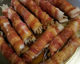 レンジで簡単！焼き肉タレ豚バラもやし巻✨作り方5写真