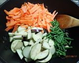 本しめじ、ヒラタケ、夏野菜のソース炒め作り方6写真