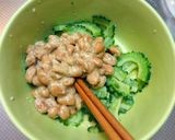 ガリバタがクセになる❤ゴーヤ納豆作り方4写真