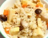 お米節約ヘルシー押し麦ご飯でたけのこご飯作り方17写真