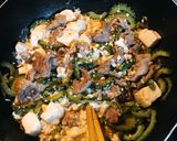 豚肉ゴーヤチャンプルとろっと卵のせ作り方4写真