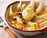 電子レンジで新玉ねぎの卵とじ花咲き蒸し　作り方4写真